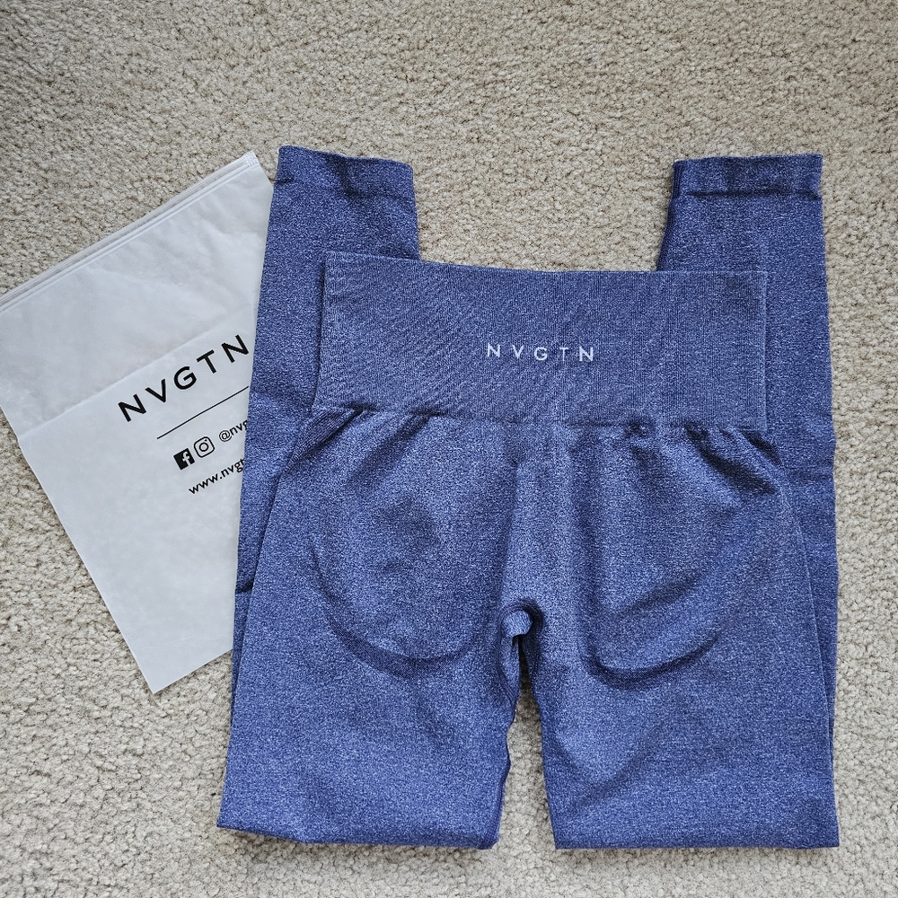 NWT NVGTN seamless contour leggings Indigo blue size medium - Picture 3 of 6